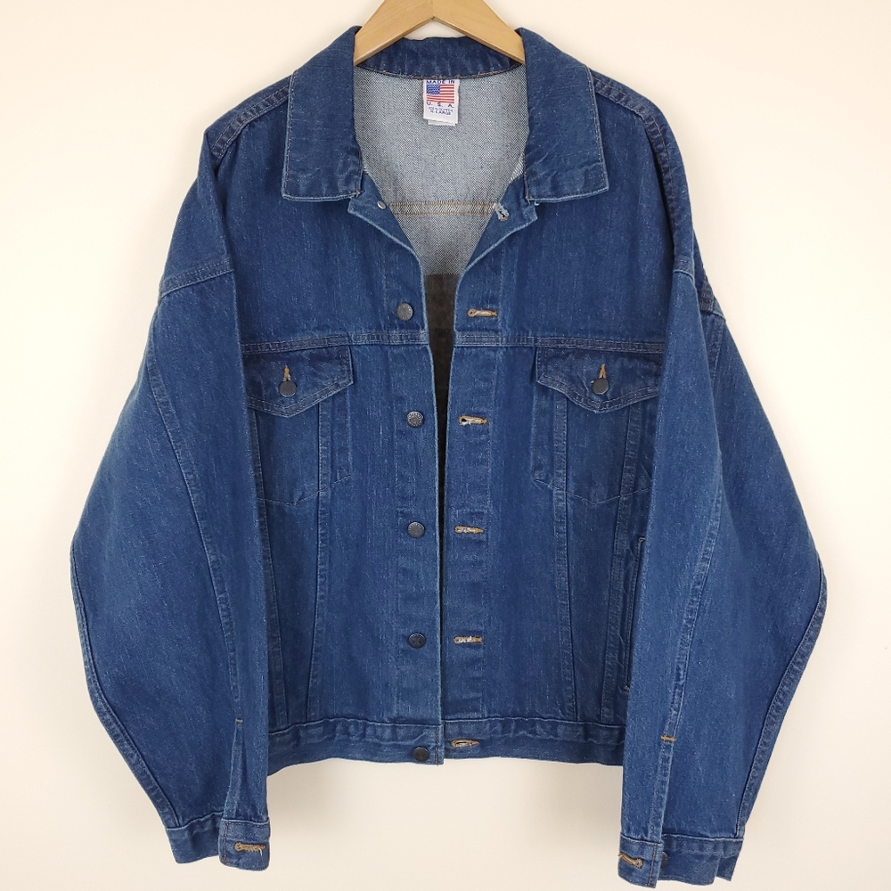 Vintage Tyca Embossed Denim Trucker Jacket